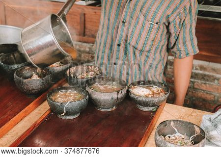 Vegetables For Pecel Ingredient. Pecel Is Traditional Food From West Java Indonesia Made From Steame