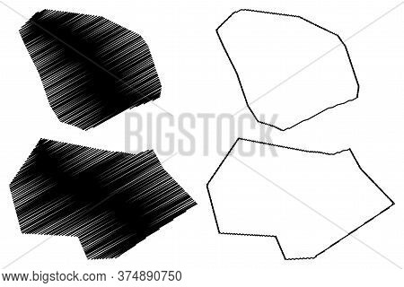 Urmia And Kerman City (islamic Republic Of Iran, Persia) Map Vector Illustration, Scribble Sketch Ci