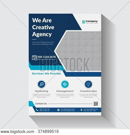Creative Agency Brochure Design, Cover Modern Layout, Annual Report, Poster, Flyer In A4 Vector Illu