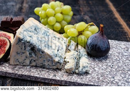 Cheese Collection, Piece Of Italian Blue Cheese Gorgonzola Picante With Blue Mold From North Of Ital