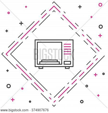 Line Microwave Oven Icon Isolated On White Background. Home Appliances Icon. Colorful Outline Concep