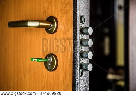 Armored Front Door, Security Lock With Key. Home Security