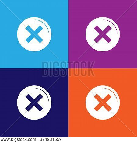 Not Dont Illustration Icon On Multicolored Background
