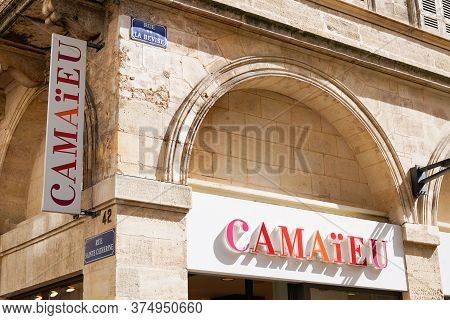 Bordeaux , Aquitaine / France - 07 05 2020 : Camaieu Logo Store Text On Building Camaïeu Shop Sign F