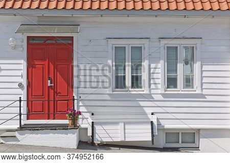 Traditional Wooden Houses In Gamle, Which Is A Historic Area Of The City Of Stavanger In Rogaland, N