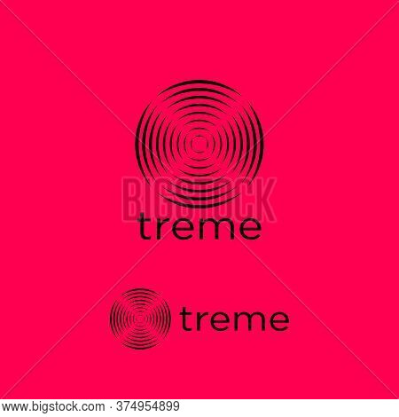 X Logo In A Circle, Like Circles On Water Or A Propeller. Magnetic Or Sound Waves. Logo Can Use For 