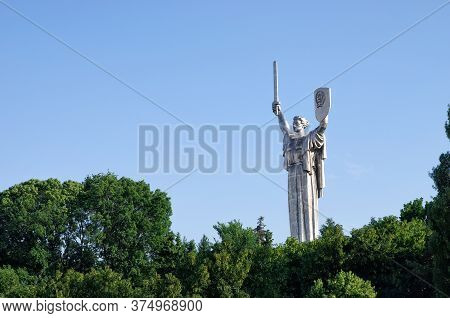 Kyiv, Ukraine - June 15: Frontal View Of Mother Motherland Monument In Kyiv At The Museum Of The Gre