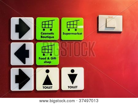 направления и знаки на круизных судна стены