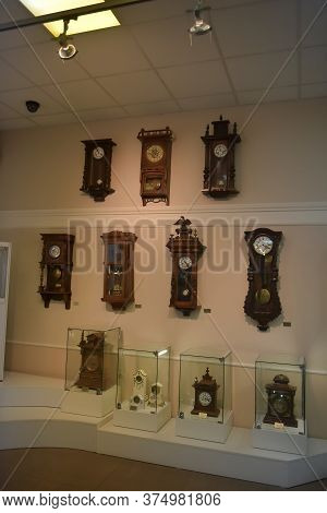 Russia, Angarsk. 02/01/2018 Museum Of The Ancient Clock.