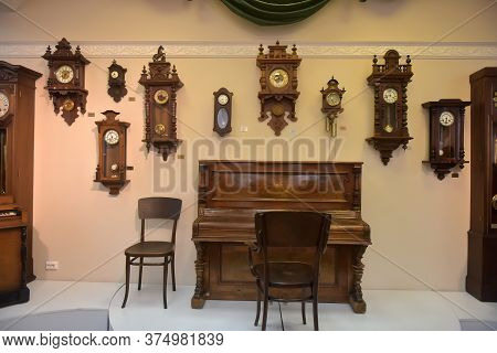 Russia, Angarsk. 02/01/2018 Museum Of The Ancient Clock.
