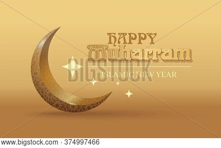 Happy Muharram. Islamic New Year Greeting Card. Vector Illustration