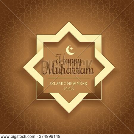 Happy Muharram. Islamic New Year Holiday Card. Vector Illustration
