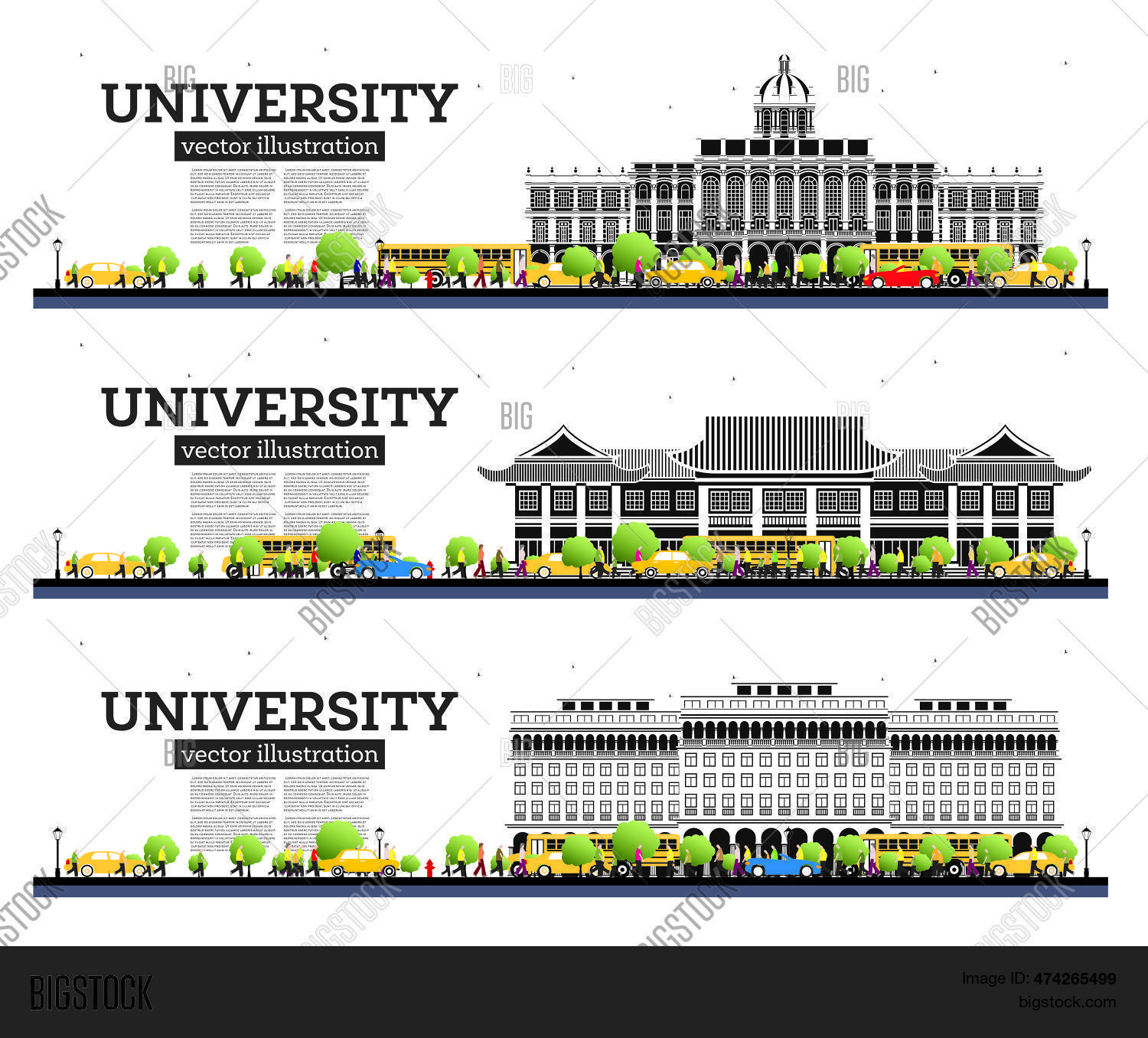 University Campus Set Vector & Photo (Free Trial) | Bigstock