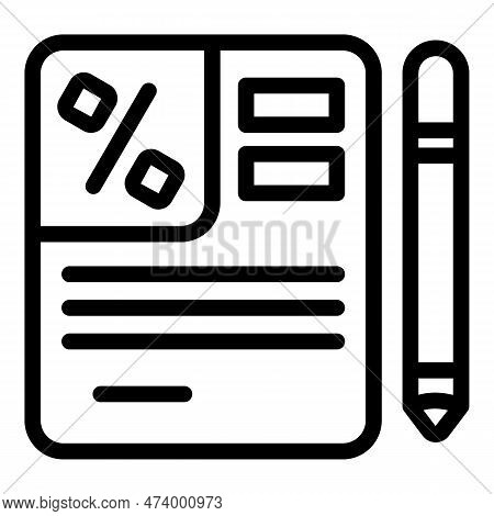 Credit Document Icon Outline Vector. Tax Deduction. Money Finance