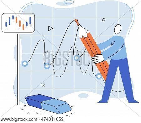 Stock Market Manipulation Concepts Set, Change Business Graph Indicator, Influence Crypto Currency P