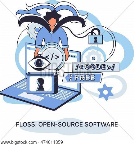 Floss Open Source Software. Code Of Created Program Open Available For Viewing Modification. Use Of 