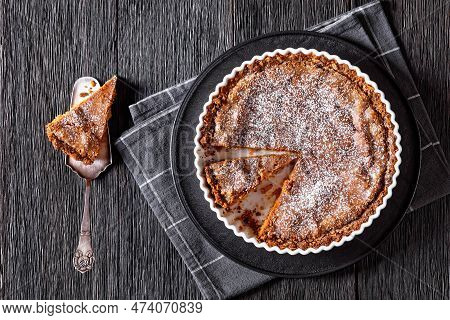 Momofuku Milk Bar Crack Pie With Crispy Oat Crust And Gooey Filling Dusted With Powdered Sugar In Ba