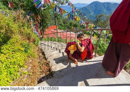 Samdruptse Monastery, Ravangla, Sikkim, India - October 20, 2016 : Samdruptse Monastery, Ravangla, S