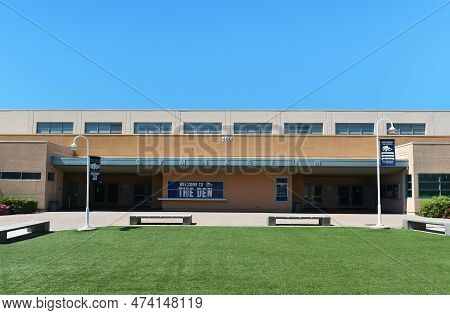 Irvine, California - 2 Apr 2023:  The Gymnasium On The Campus Of Northwood High School.