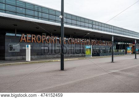 Paphos Airport, Cyprus - March 20, 2023 - Sign And Terminal Of The Brussels South Charleroi Internat