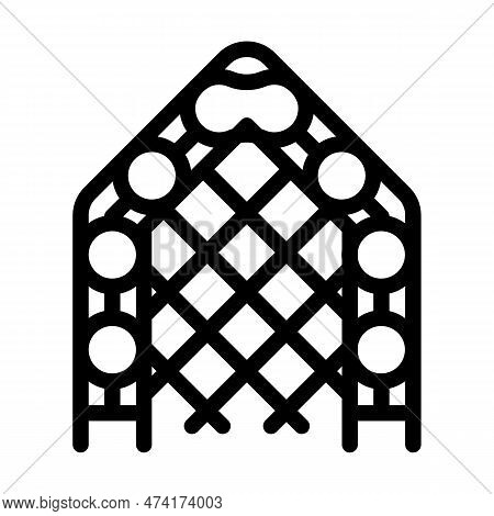 Garden Trellis Tool Line Icon Vector. Garden Trellis Tool Sign. Isolated Contour Symbol Black Illust