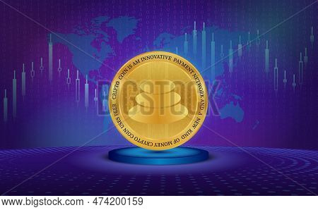Image Of Balancer-bal Cryptocurrency. 3d Illustration. Bal Coin Logo.