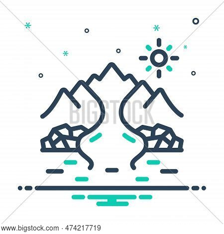 Mix Icon For Rapids Sunrise Intense Acute Fast Sharp Quick Snappy Nimble Immediate Mountain River Na