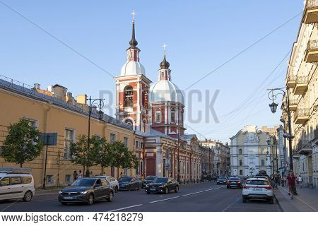 Saint Petersburg, Russia - July 04, 2022: Church Of St. Panteleimon The Healer (1735-1739) In Citysc