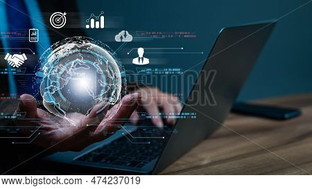 Businessperson Confidently Holds Globe, Symbolizing Global Reach, Influence Harness Power Of Electro