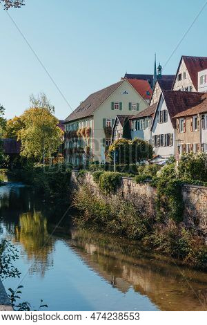 Old National German Town House In Bietigheim-bissingen, Baden-wuerttemberg, Germany, Europe. Old Tow