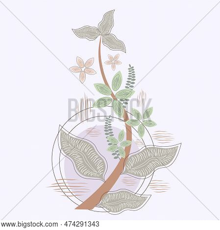 Vector Abstract Floral Background. Dising Float. Floral