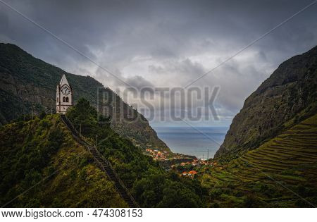 Sao Vicente Or San Vicente, Madeira, Portugal - October 2021: The Fragment View Of Sao Vicente Villa