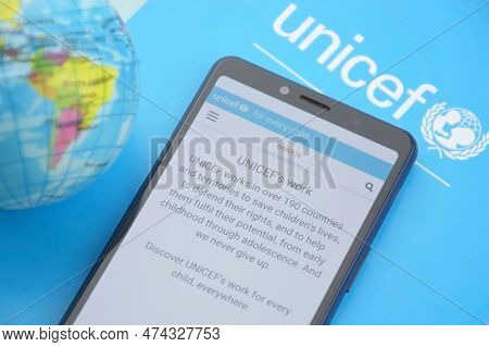 Unicef Website On Phone - United Nations International Children's Fund.