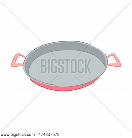 Fry Frying Pan Cartoon. Black Kitchen, Iron Cook Fry Frying Pan Sign. Isolated Symbol Vector Illustr