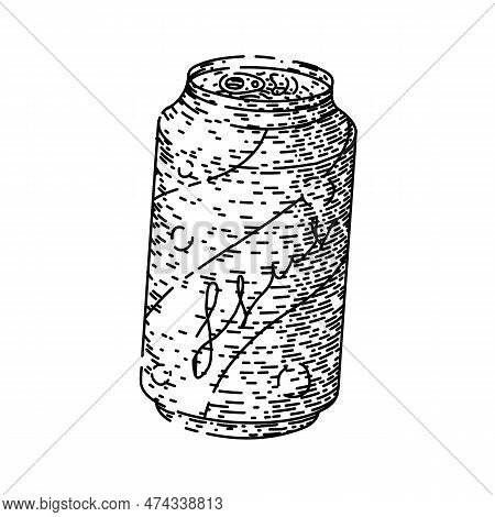 Soda Drink Hand Drawn. Soft Beverage, Cola Cold, Water Carbonated, Vector Glass, Fresh Bottle Soda D