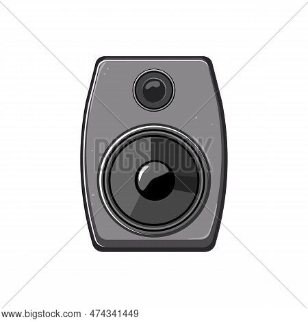 Equipment Studio Sound Monitor Cartoon. Computer Digital, Mixer Equipment Studio Sound Monitor Sign.
