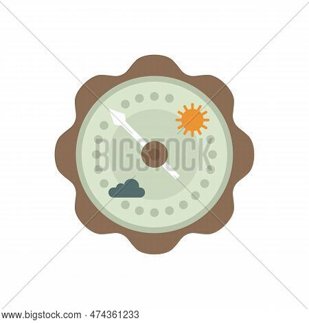 Home Barometer Icon. Flat Illustration Of Home Barometer Icon Isolated On White Background