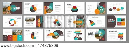 Business Presentation Infographic Elements Template Set. Keynote Presentation Background, Slide Temp