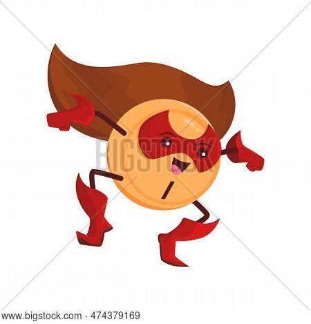 Cartoon Iodine Superhero Micronutrient Character. Isolated Vector I Fairytale Defender Personage, Fu