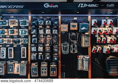 Nakhon Pathom,thailand-january 7, 2023 : Motorcycling Accessories And Spare Parts Of Honda Cub Motor