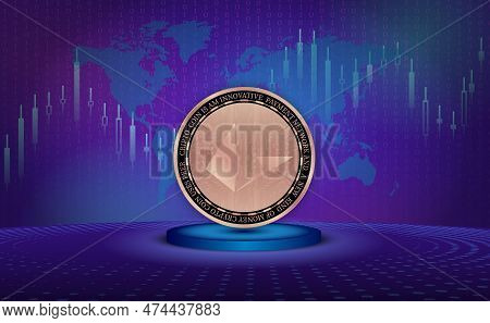 Loopring-lrc Virtual Currency Images. 3d Illustrations. Lrc Coin Logo.