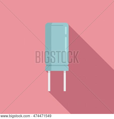 Ceramic Capacitor Icon Flat . Component Circuit. Electronic Chip