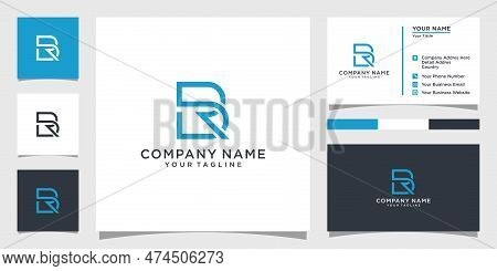 Rb Or Br Initial Letter Logo Design Concept With Business Card Design.