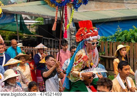 When Buddhist Boys Become Monks,during The Joyful And Vibrant Poy Sang Long Buddhist Festival Celebr