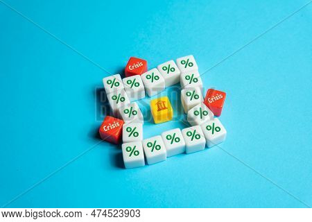 The Crisis Threatens The Existence Of The Bank. Debts On Loans, Financial Instability. Bankruptcy. D