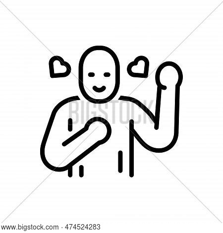 Black Line Icon For Promised Love People Pinky-swear Swear Trustworthy Pledge Oath Worn