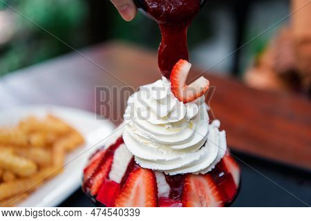Bingsu Or Bingsoo Is A Popular Korean Dessert