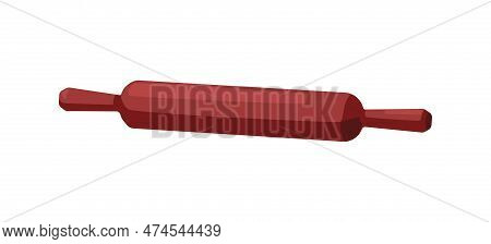 Rolling Pin, Kitchen Bakers Roller For Dough Kneading. Wooden Tool, Cooking Culinary Utensil. Wood C
