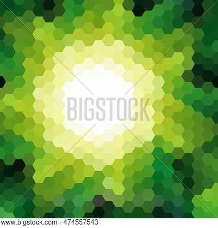 Green Vector Polygonal Pattern. Creative Geometric Illustration In Origami Style With Gradient. Poly