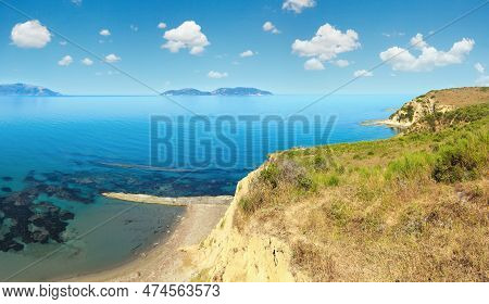 Morning Summer Sea Rocky Coast Landscape (narta Lagoon, Vlore, Albania).